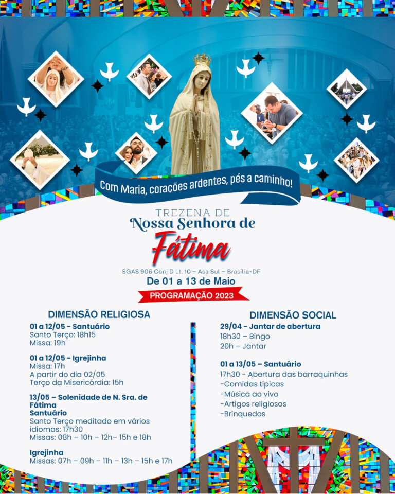 Programação Trezena de Nossa Senhora de Fátima 2023